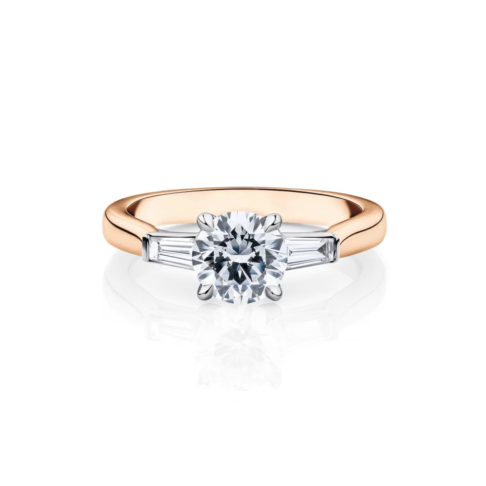 Cyperus-rose-gold-two-tone-trilogy-round-diamond-engagement-ring
