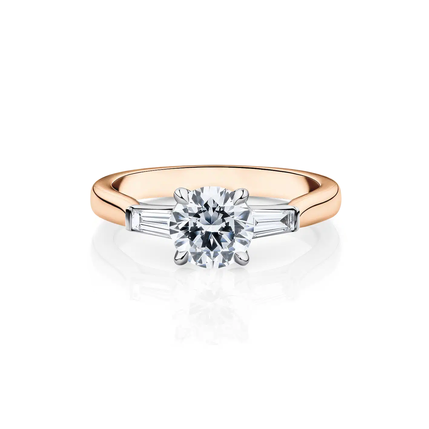 Cyperus-Rose-Gold-Two-Tone-Trilogy-Round-Diamond-Engagement-Ring