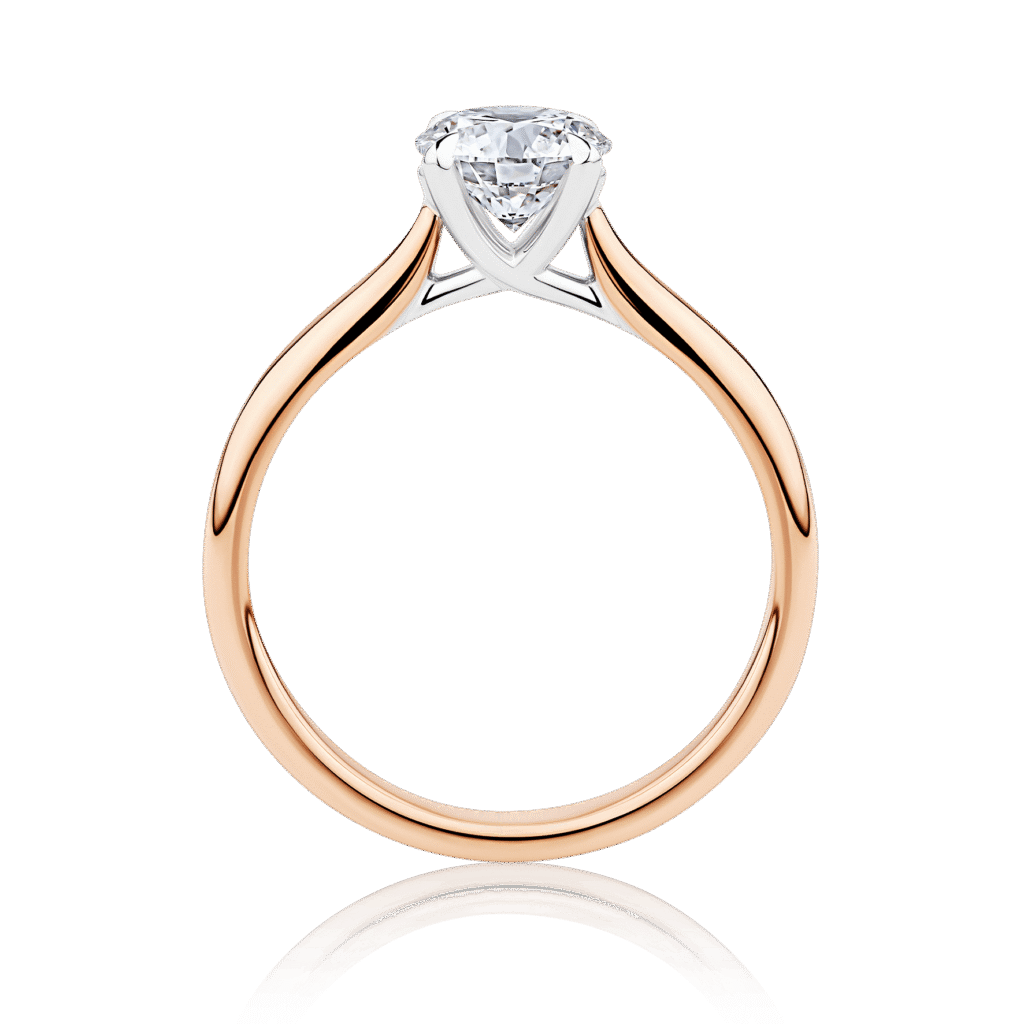 Gardenia 4 claw rose white gold