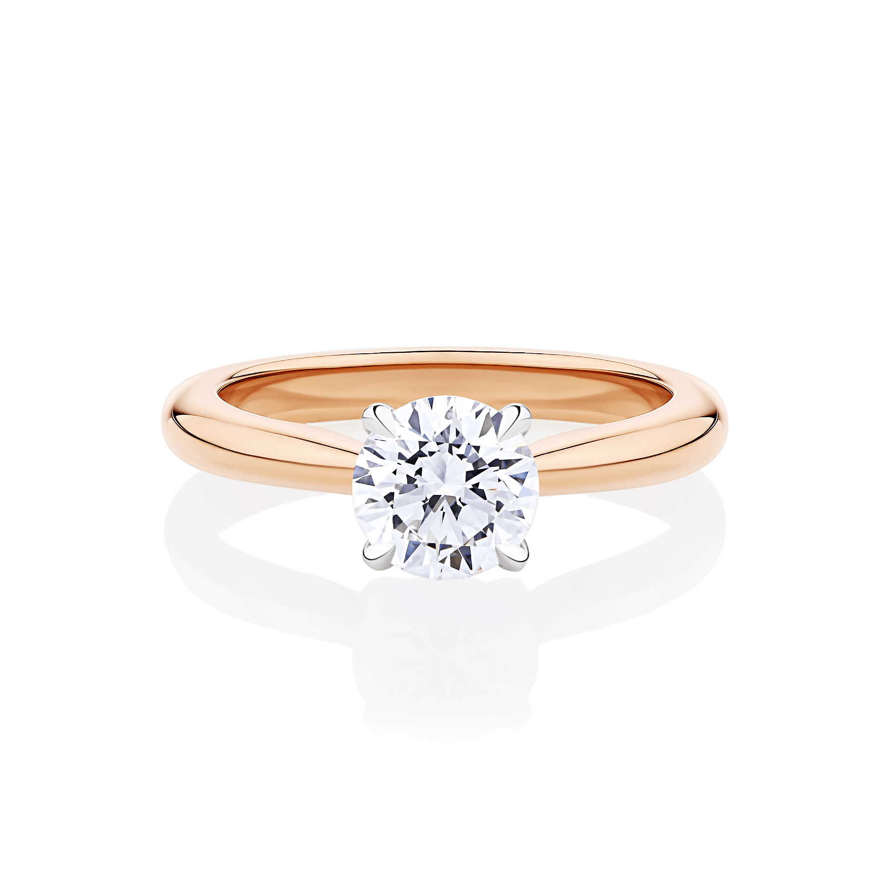 Gardenia 4 claw rose white gold front