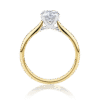 Gardenia 4 claw two tone white and yellow gold side view