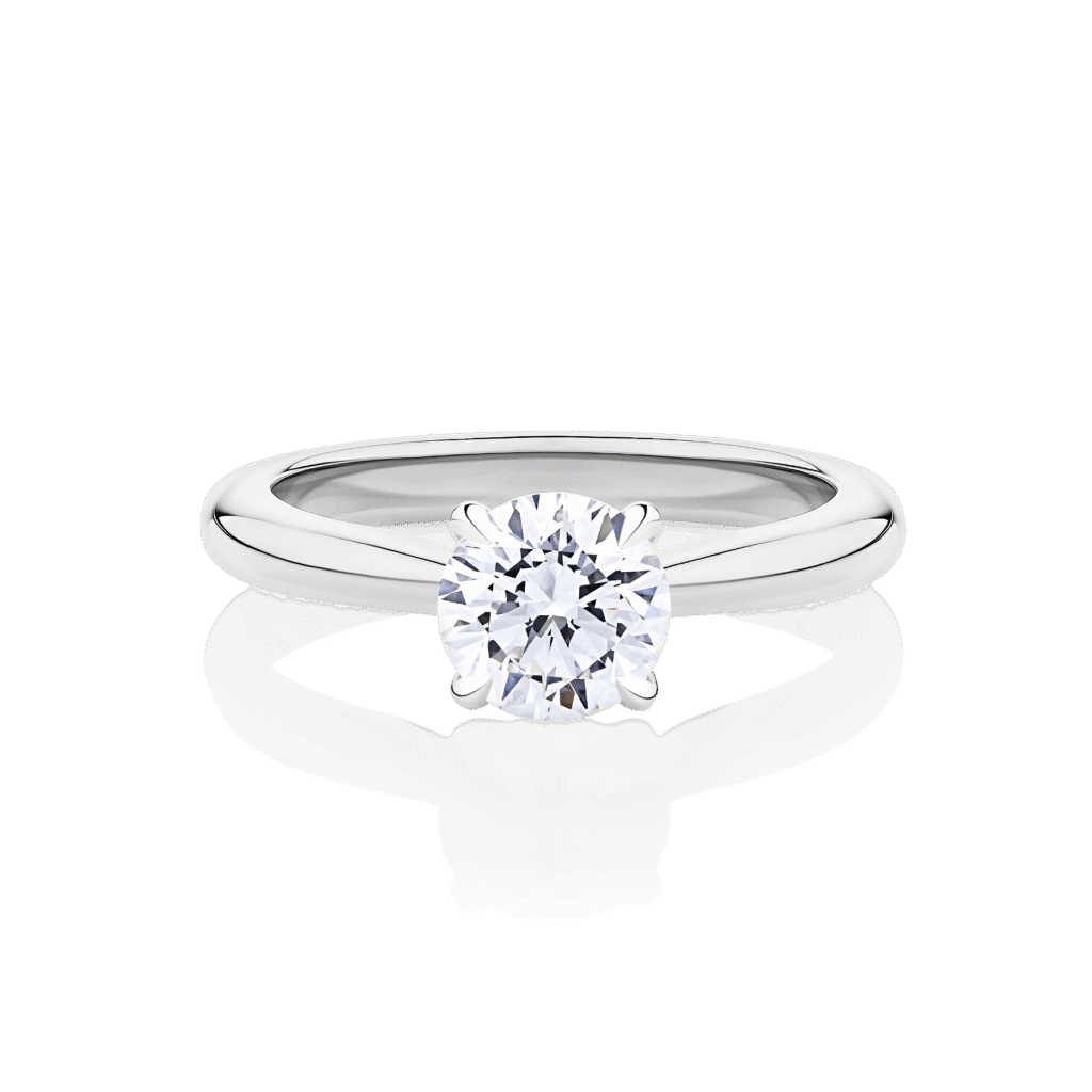 Gardenia 4 claw white gold front