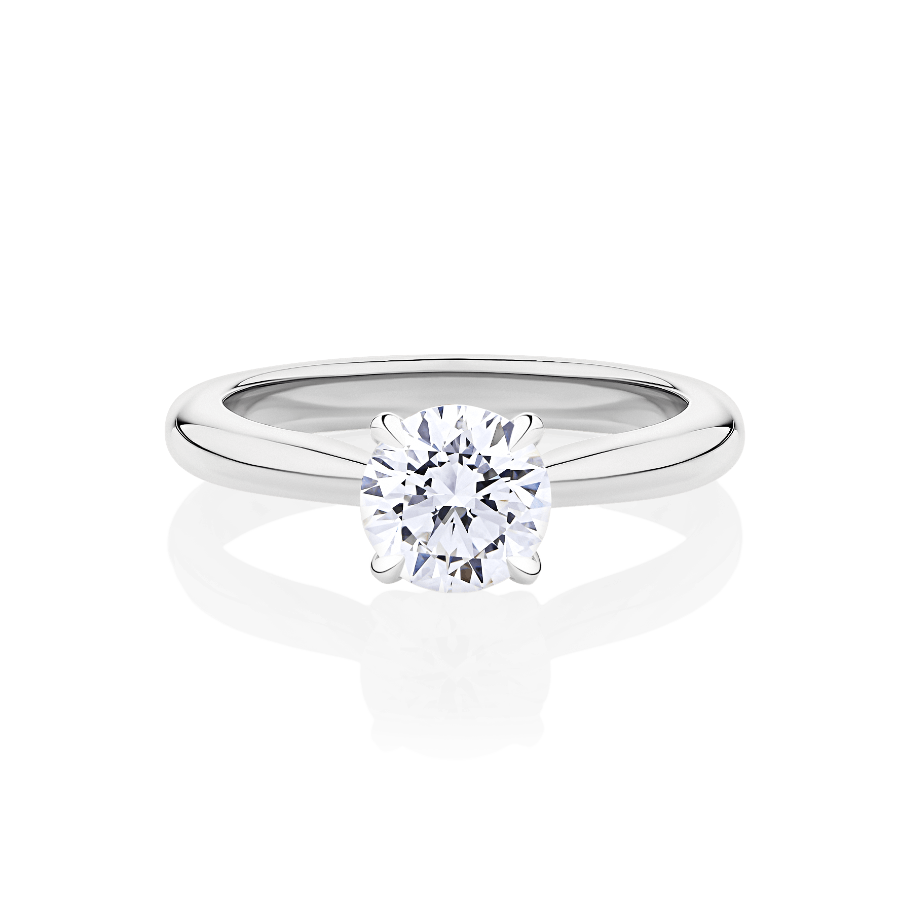 Gardenia 4 claw white gold front