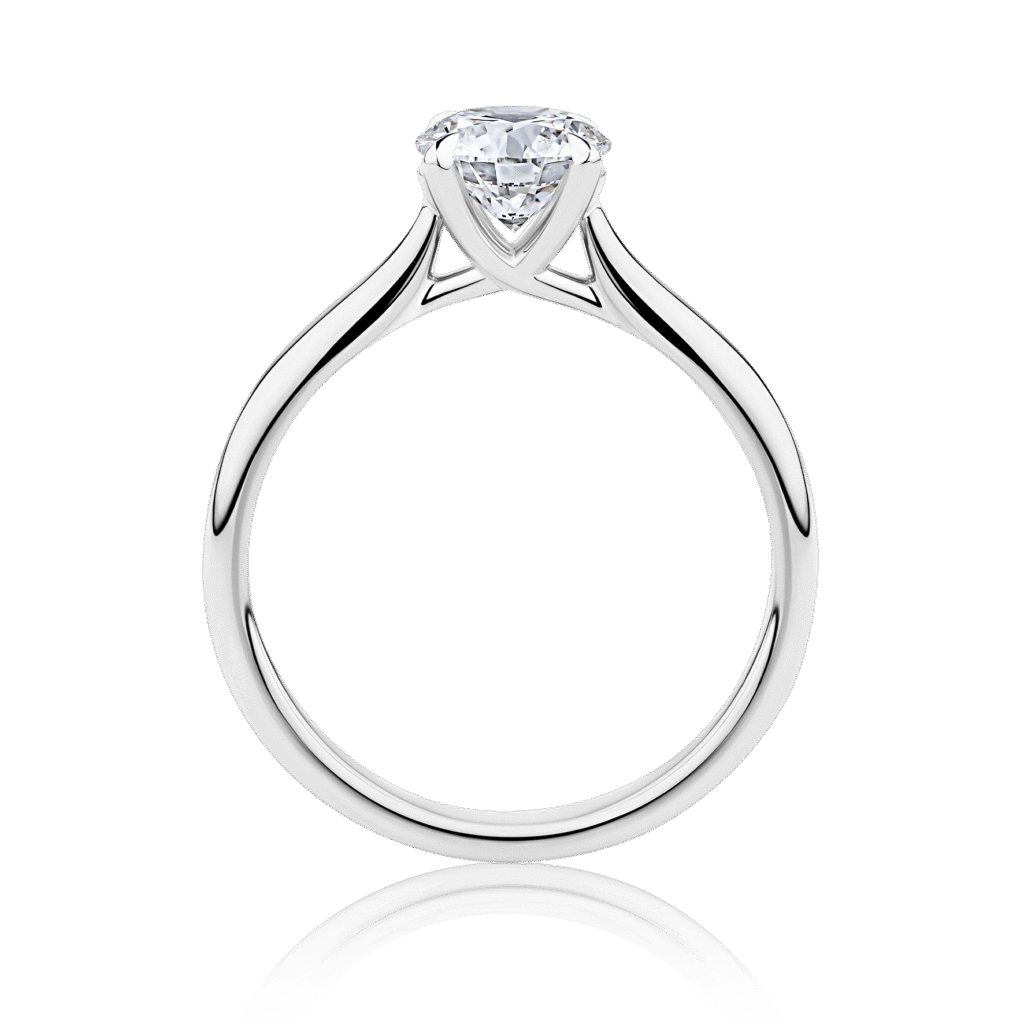 Gardenia 4 claw white gold side profile