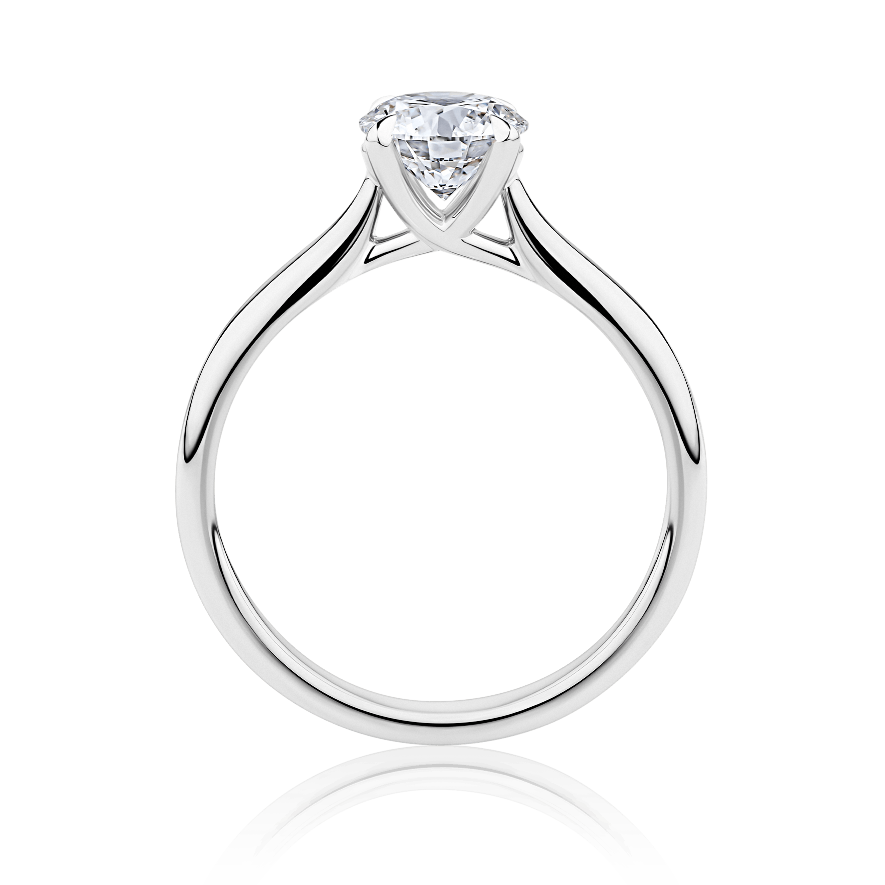 Gardenia 4 claw white gold side profile