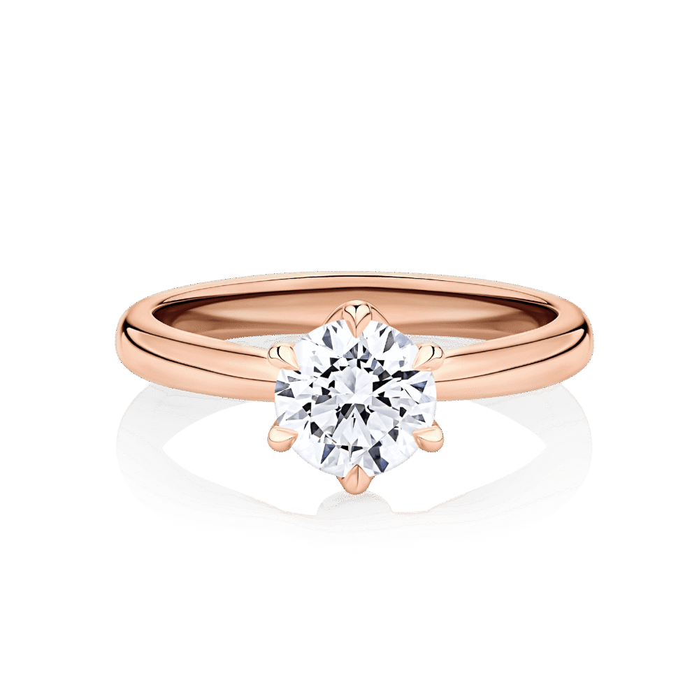 Gardenia 6 claw rose gold