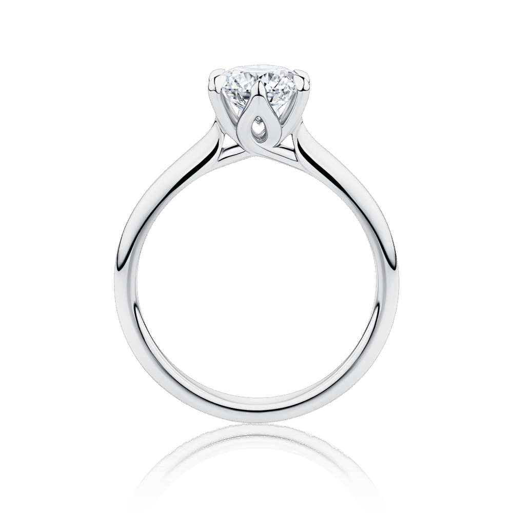 Gardenia 6 claw white gold