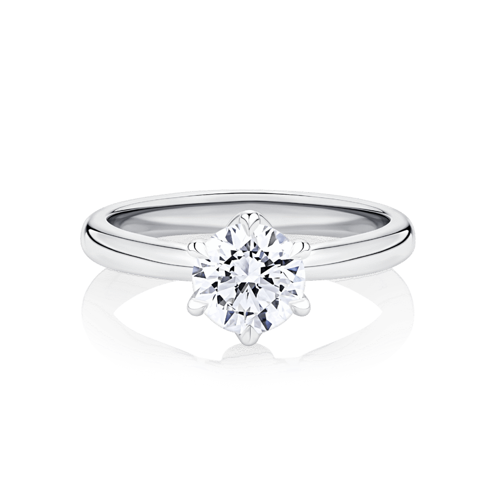 Gardenia 6 claw white gold