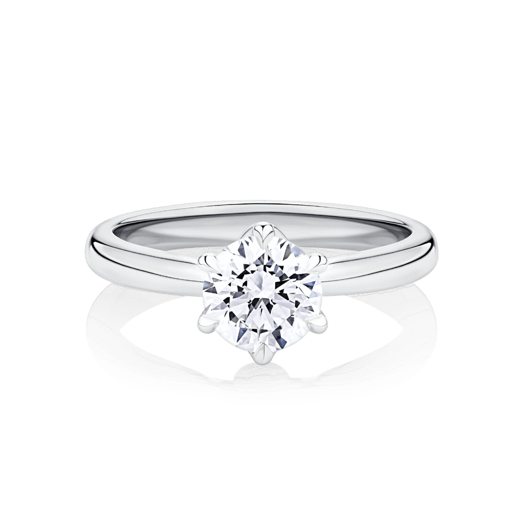 Gardenia 6 claw white gold