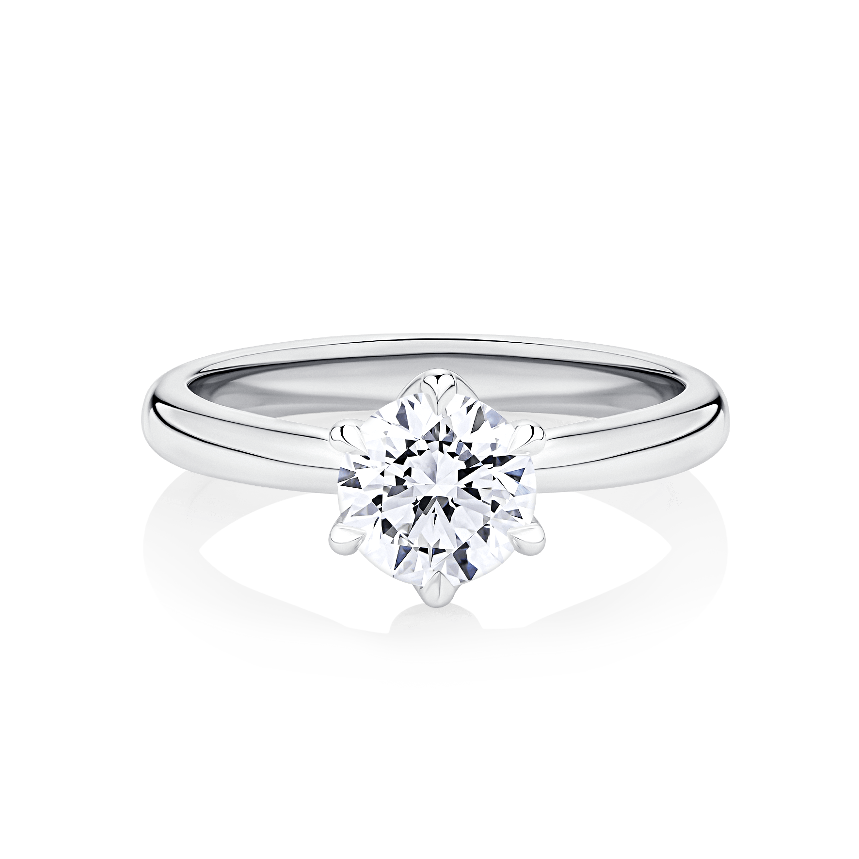Gardenia 6 claw white gold