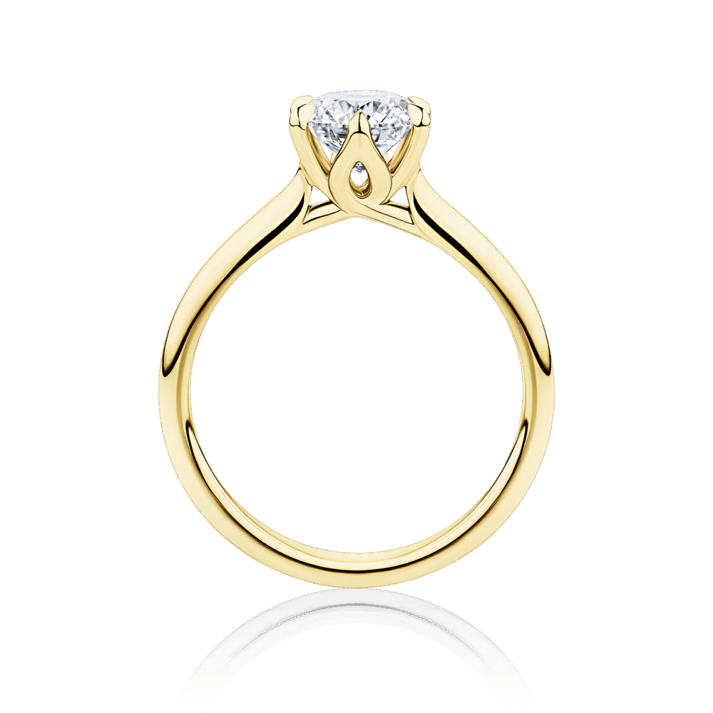 Gardenia 6 claw yellow gold