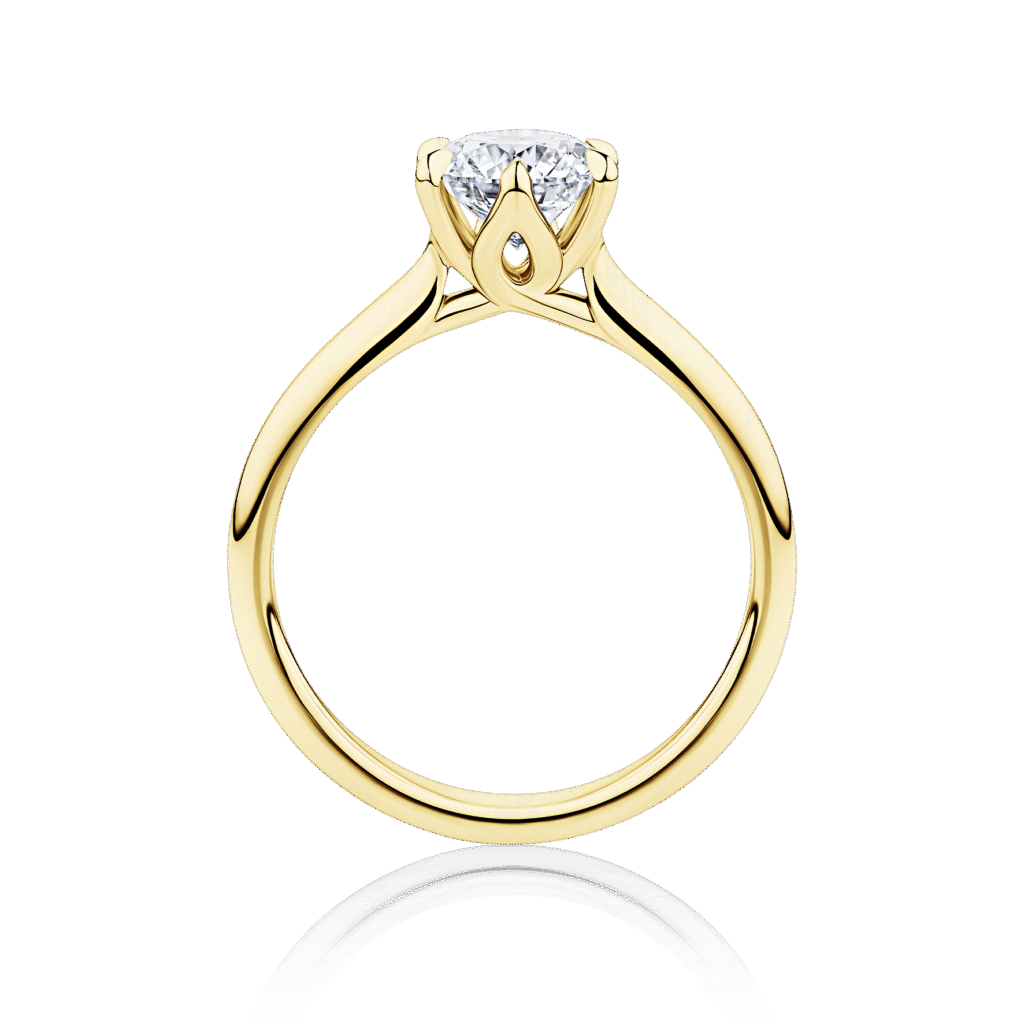 Gardenia 6 claw yellow gold
