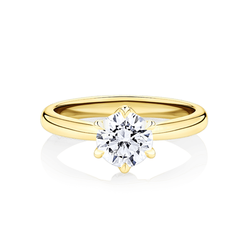 Gardenia 6 claw yellow gold