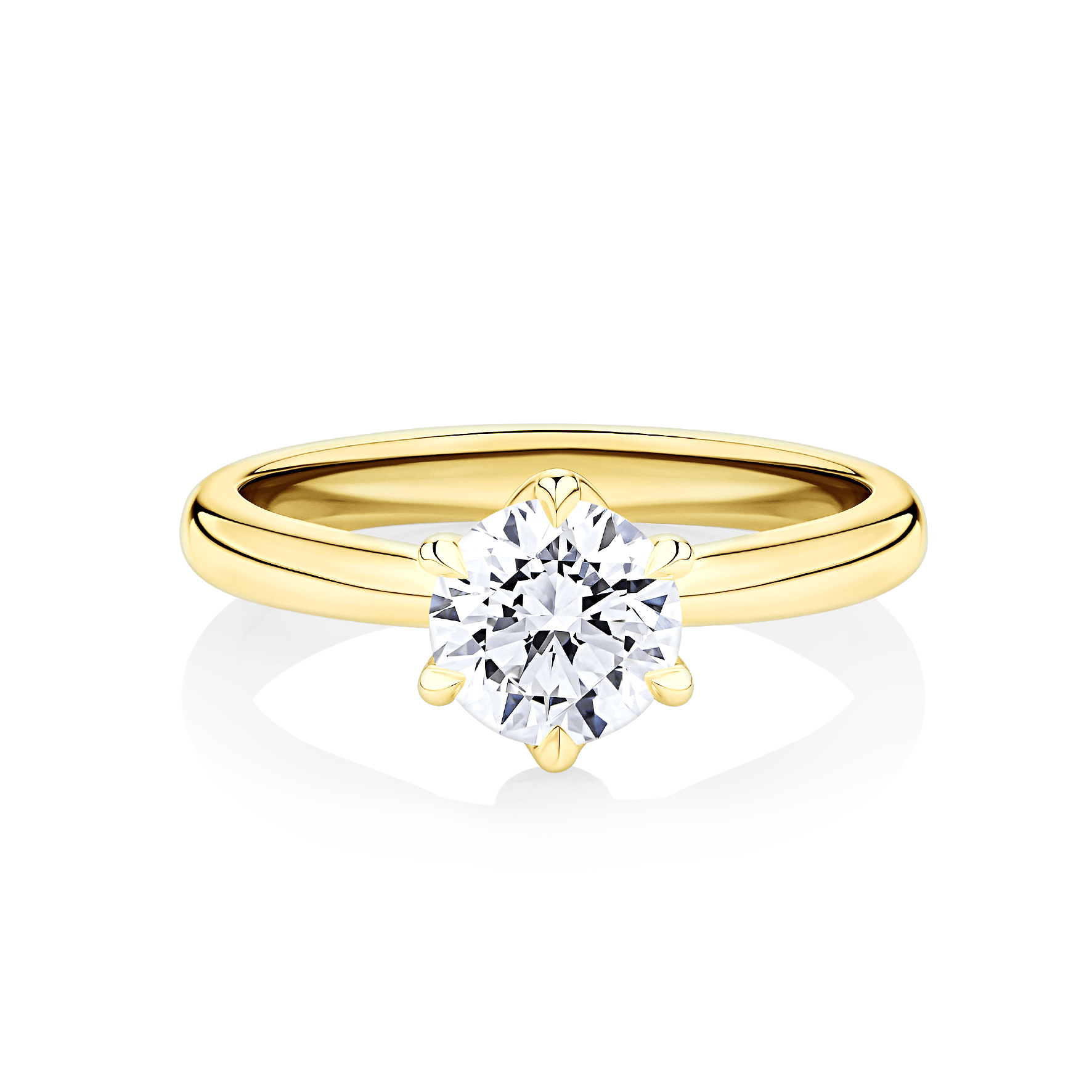 Gardenia 6 claw yellow gold