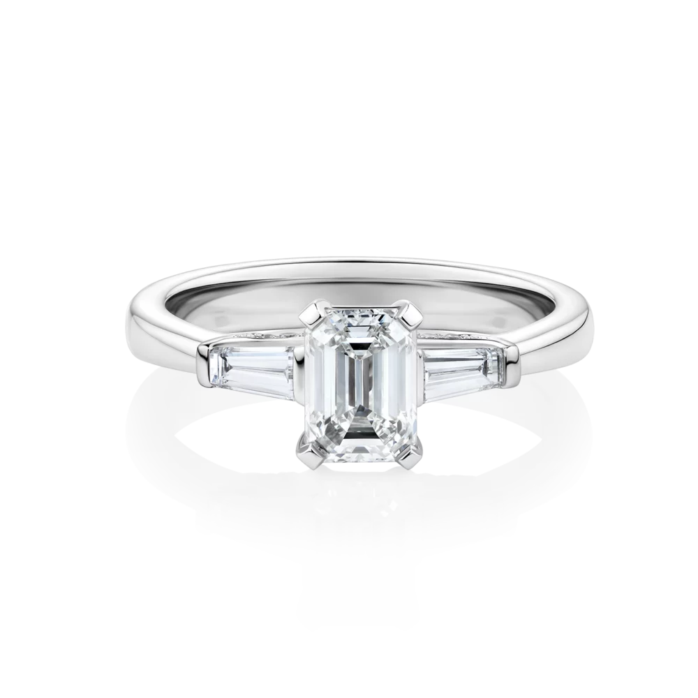 Grevillea-platinum-diamond-bridge-trilogy-emerald-diamond-engagement-ring