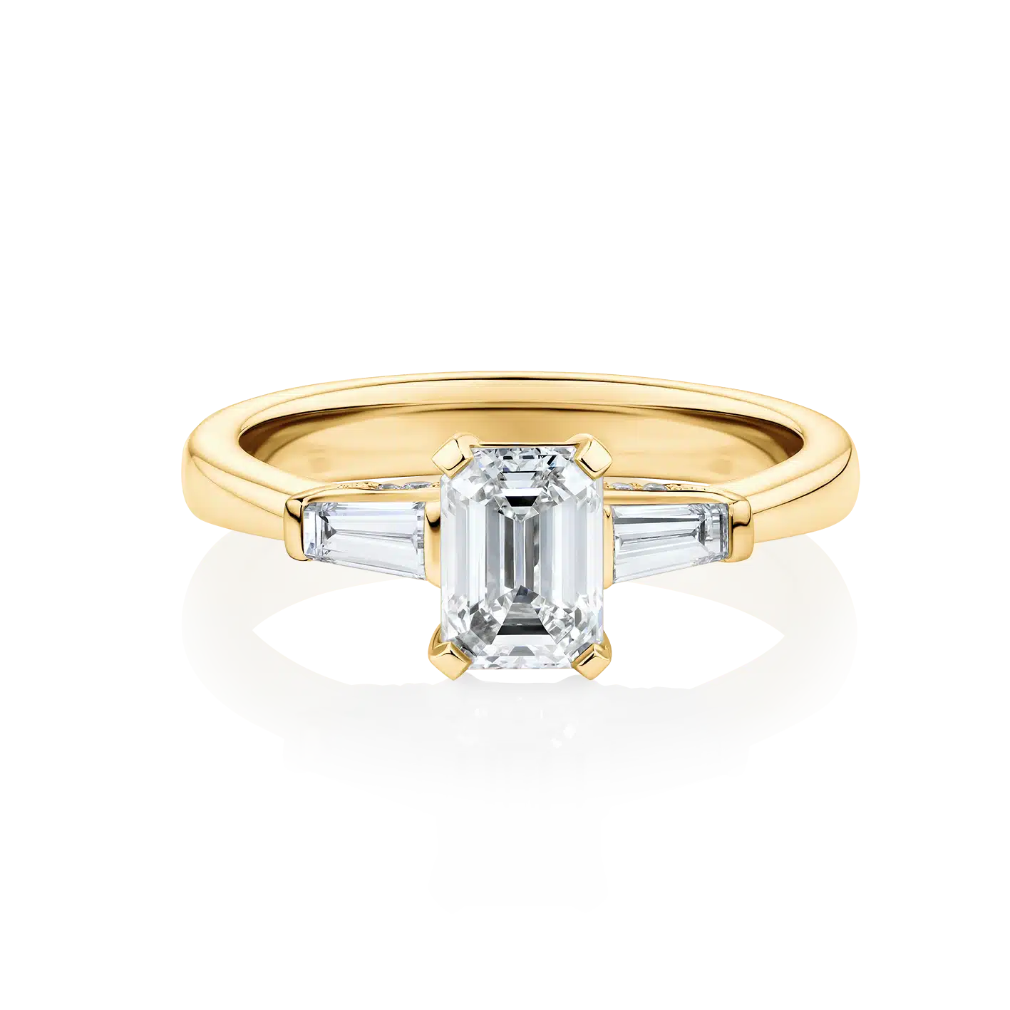 Grevillea-Yellow-Gold-Diamond-Bridge-Trilogy-Emerald-Diamond-Engagement-Ring