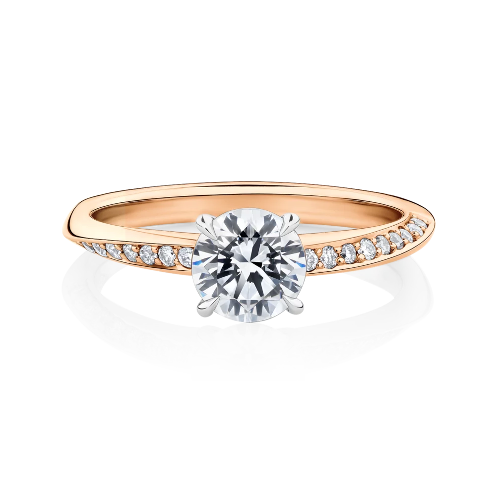 Hibiscus-rose-gold-two-tone-round-diamond-engagement-ring