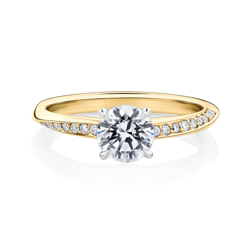 Hibiscus-yellow-gold-two-tone-round-diamond-engagement-ring