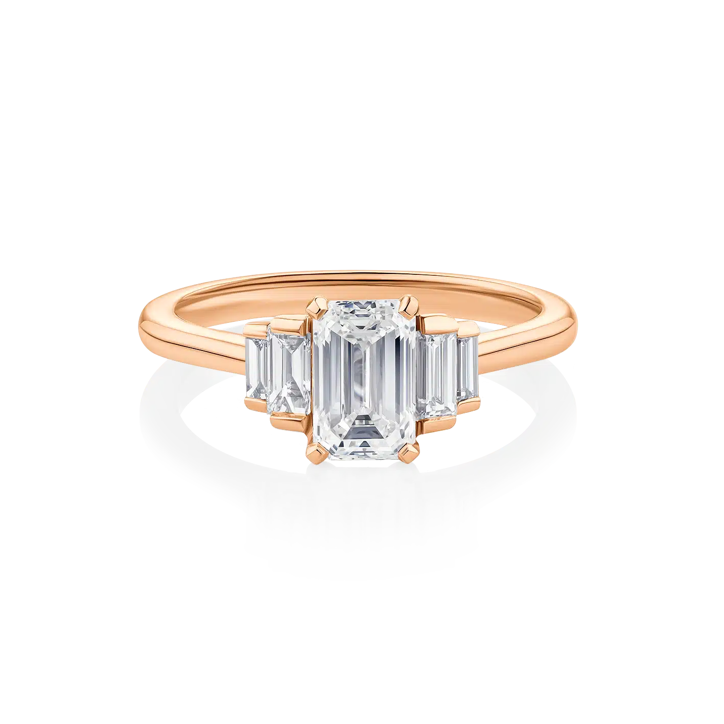 Kurrajong-Rose-Gold-Trilogy-Emerald-Diamond-Engagement-Ring
