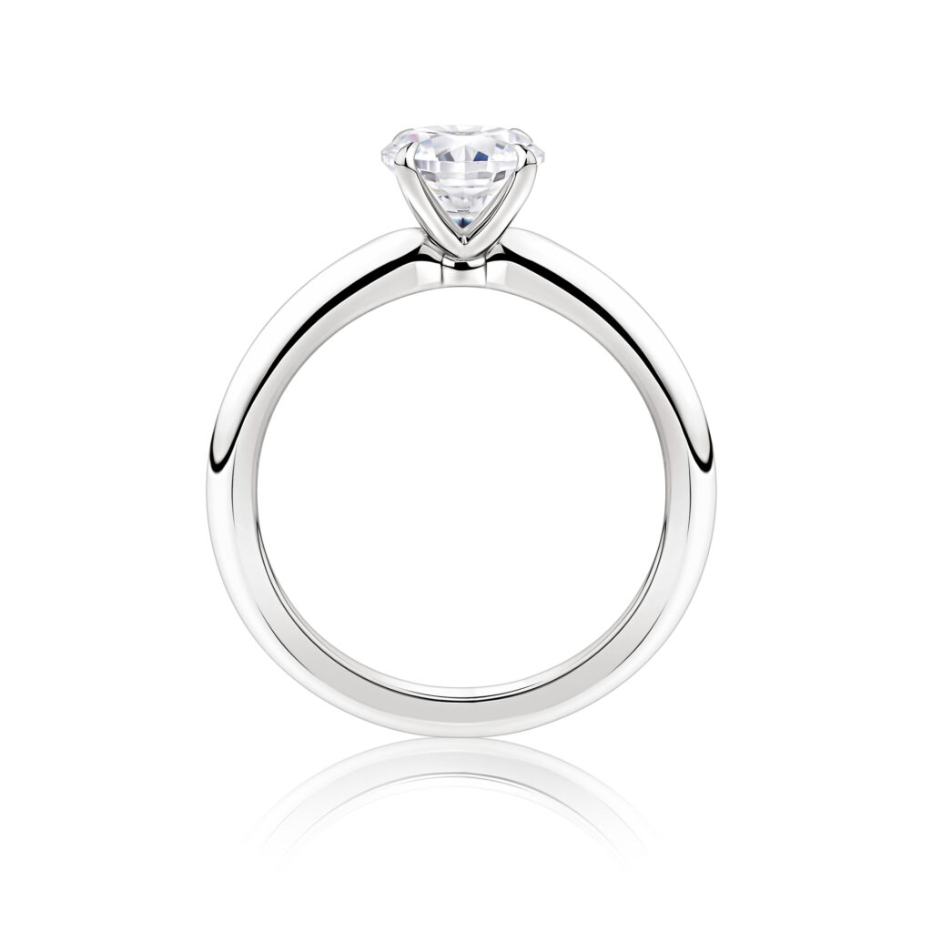 Sundew white gold solitaire ring side view