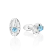 Sterling Silver Cufflinks-set-with-Blue-Ascher-Cut-Zircons