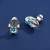 Sterling Silver Cufflinks-set-with-Blue-Ascher-Cut-Zircons-stylistic