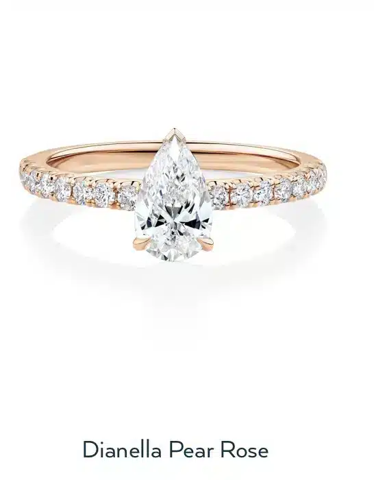 Dianella Pear Rose Gold Engagement RIng