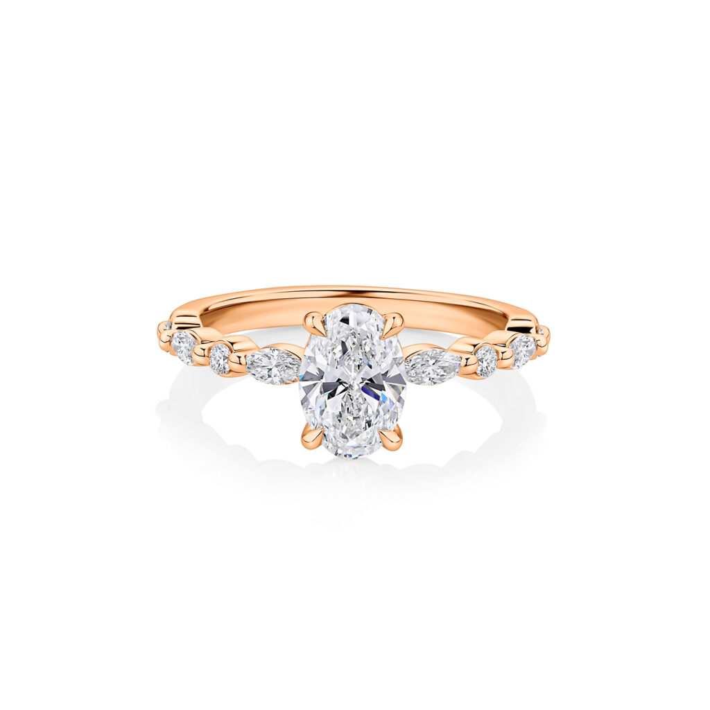 Poinciana Oval 18ct Rose Gold Diamond Engagement Ring