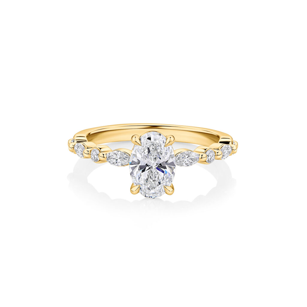 Poinciana Oval 18ct Yellow Gold Diamond Engagement Ring
