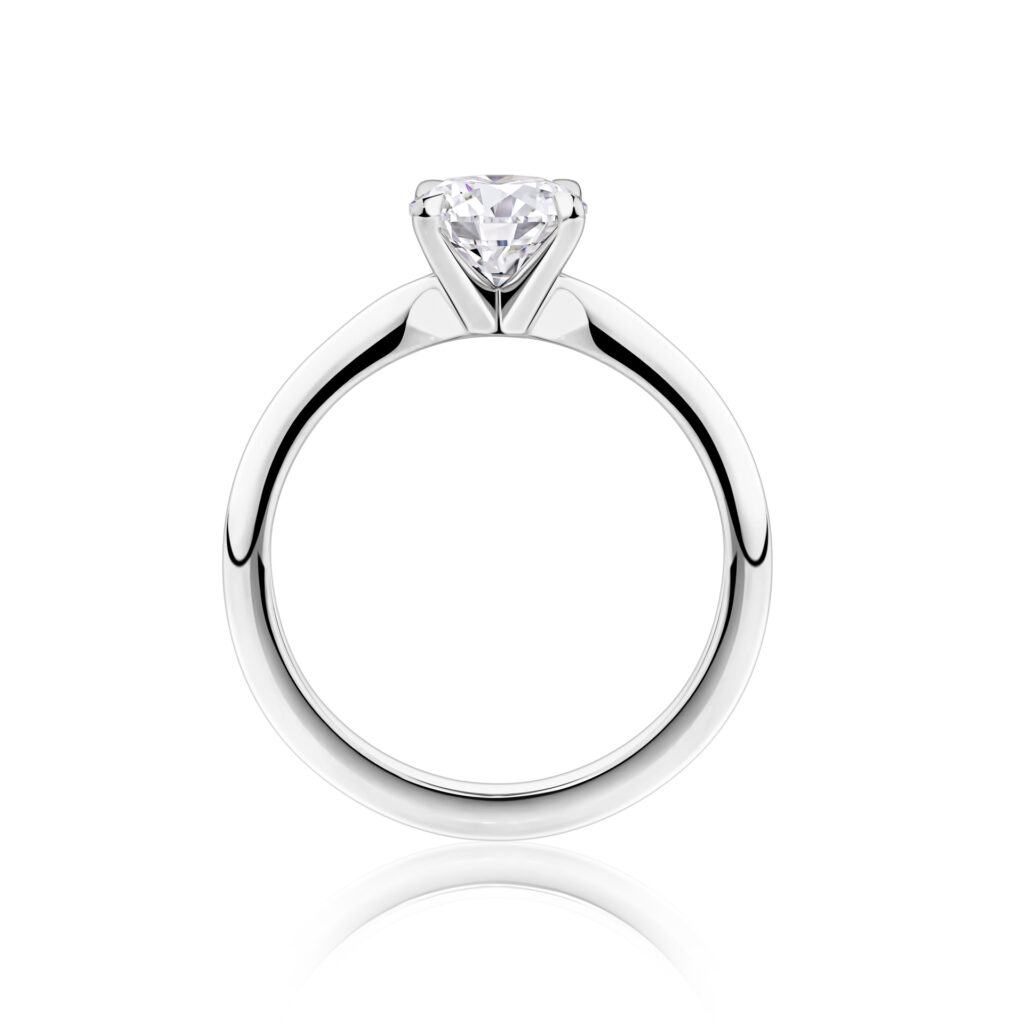 Serotiny side view white gold diamond ring