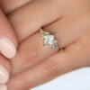 Accented Princess Cut Diamond Yellow Gold Ring