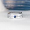 Mens White Gold Princess Cut Wedder 1