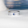 Mens White Gold Princess Cut Wedder