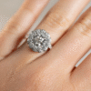 Vintage Scalloped Double Halo Diamond Ring 1