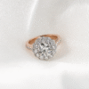 Vintage Scalloped Double Halo Diamond Ring 3 1