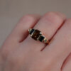 Lab grown cognac 5 stone ring 1