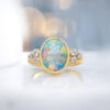 Opal diamond yellow gold ring