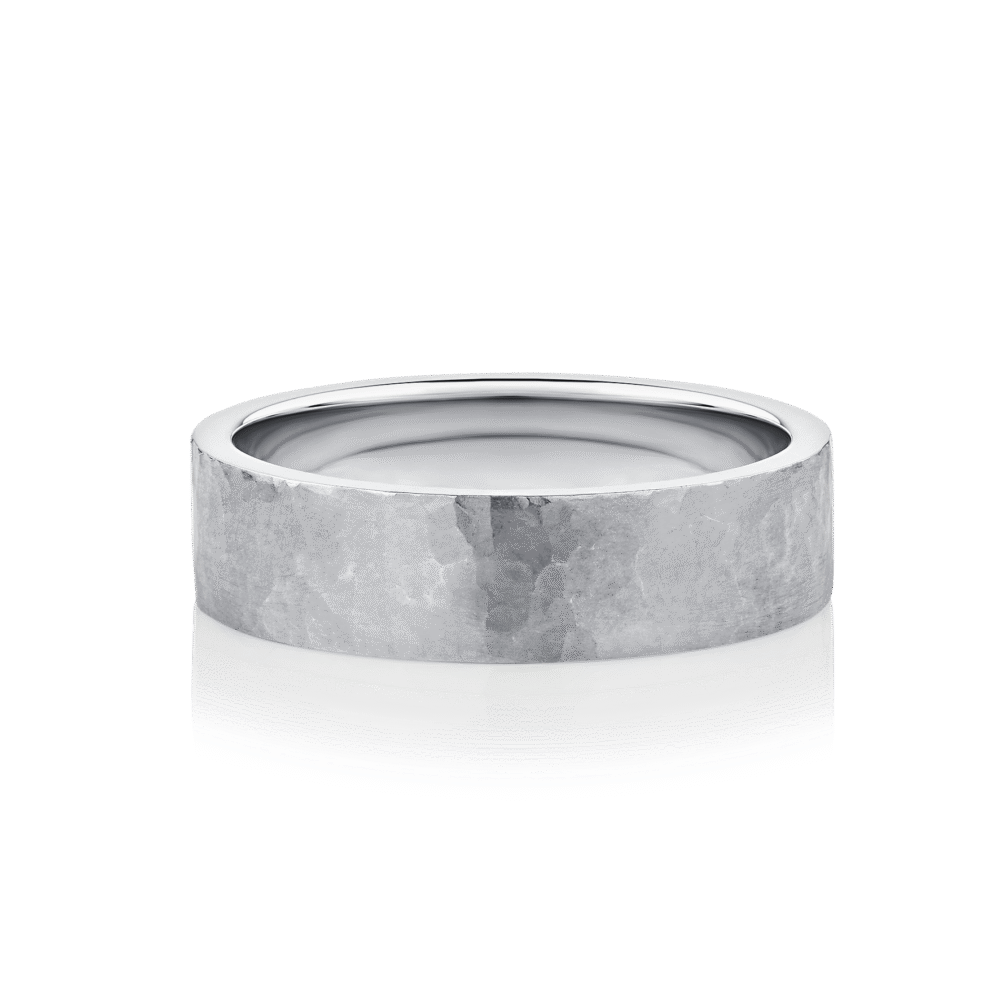 Hammered Koolama white gold