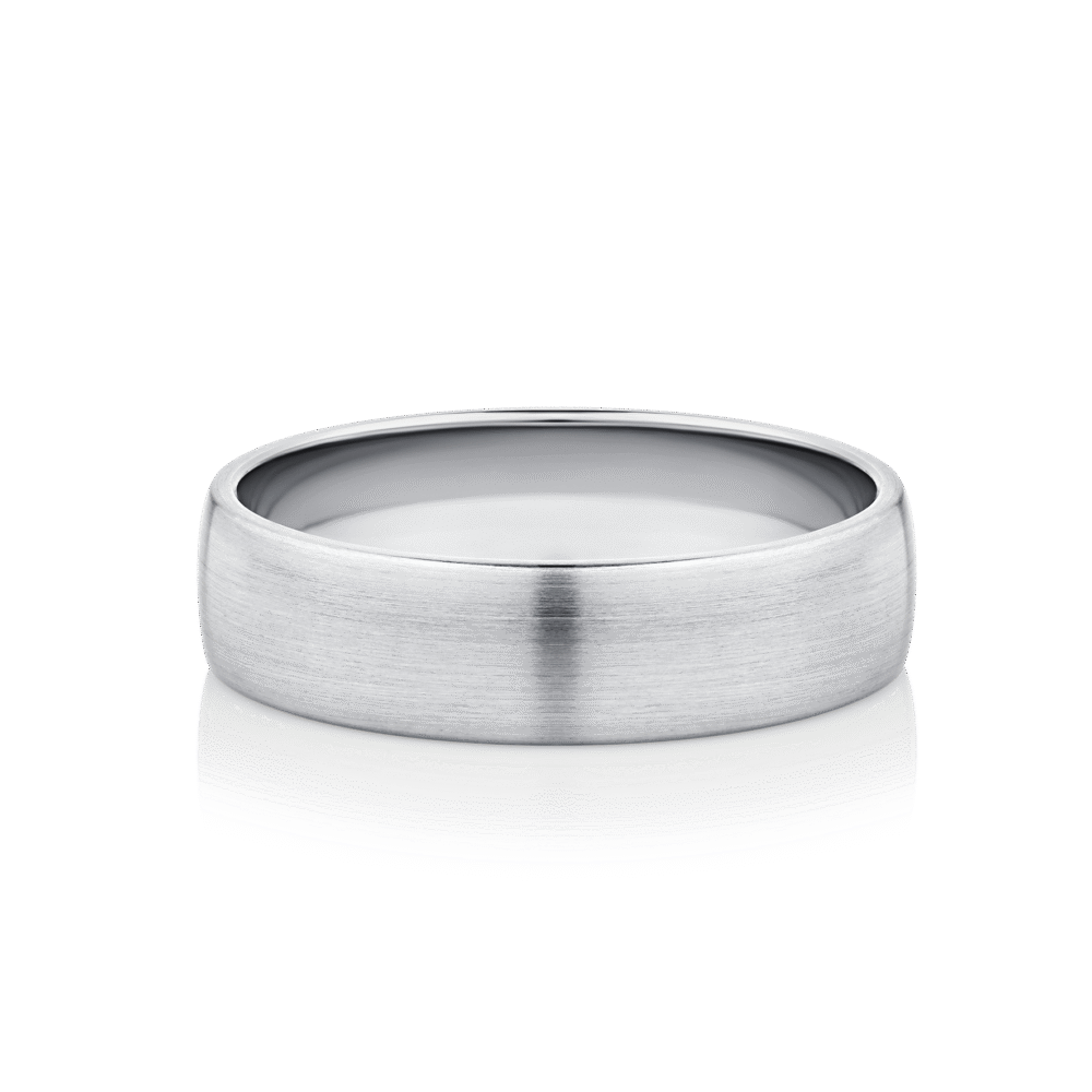 Moreton Emery Finish 18ct White Gold Men's Wedding Ring