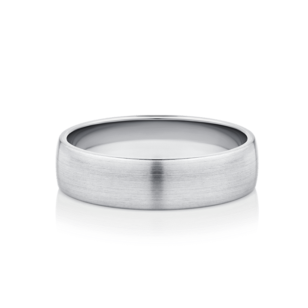 Moreton Emery Finish 18ct White Gold Men's Wedding Ring