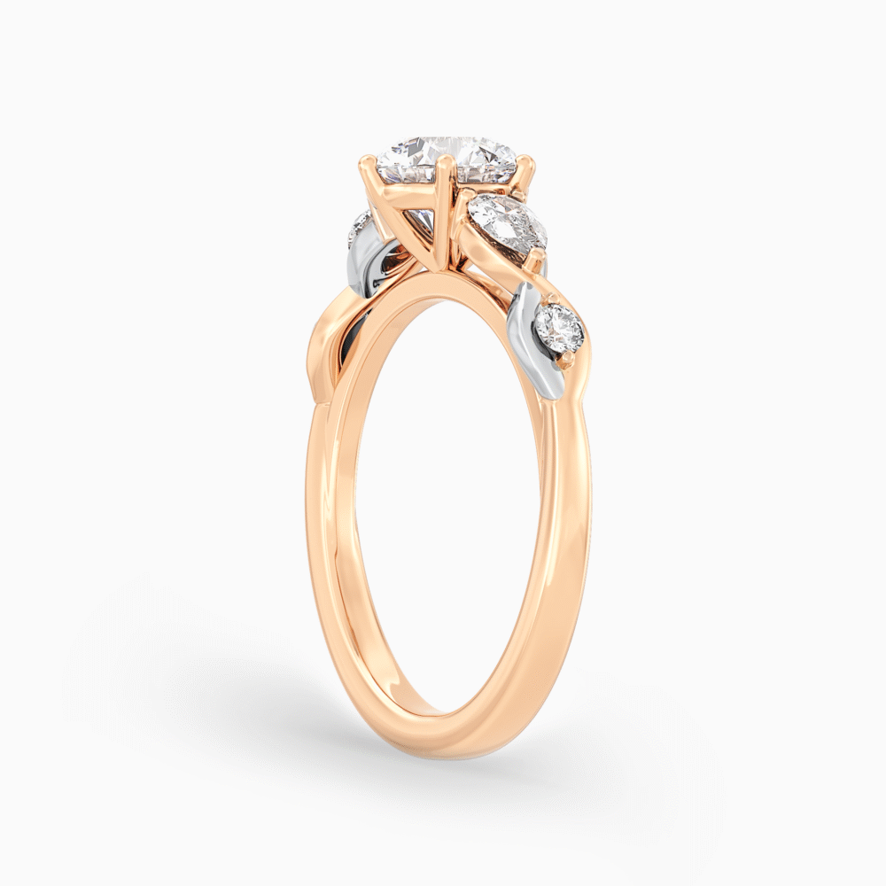 Two-Tone Twisted Band Diamond Ring