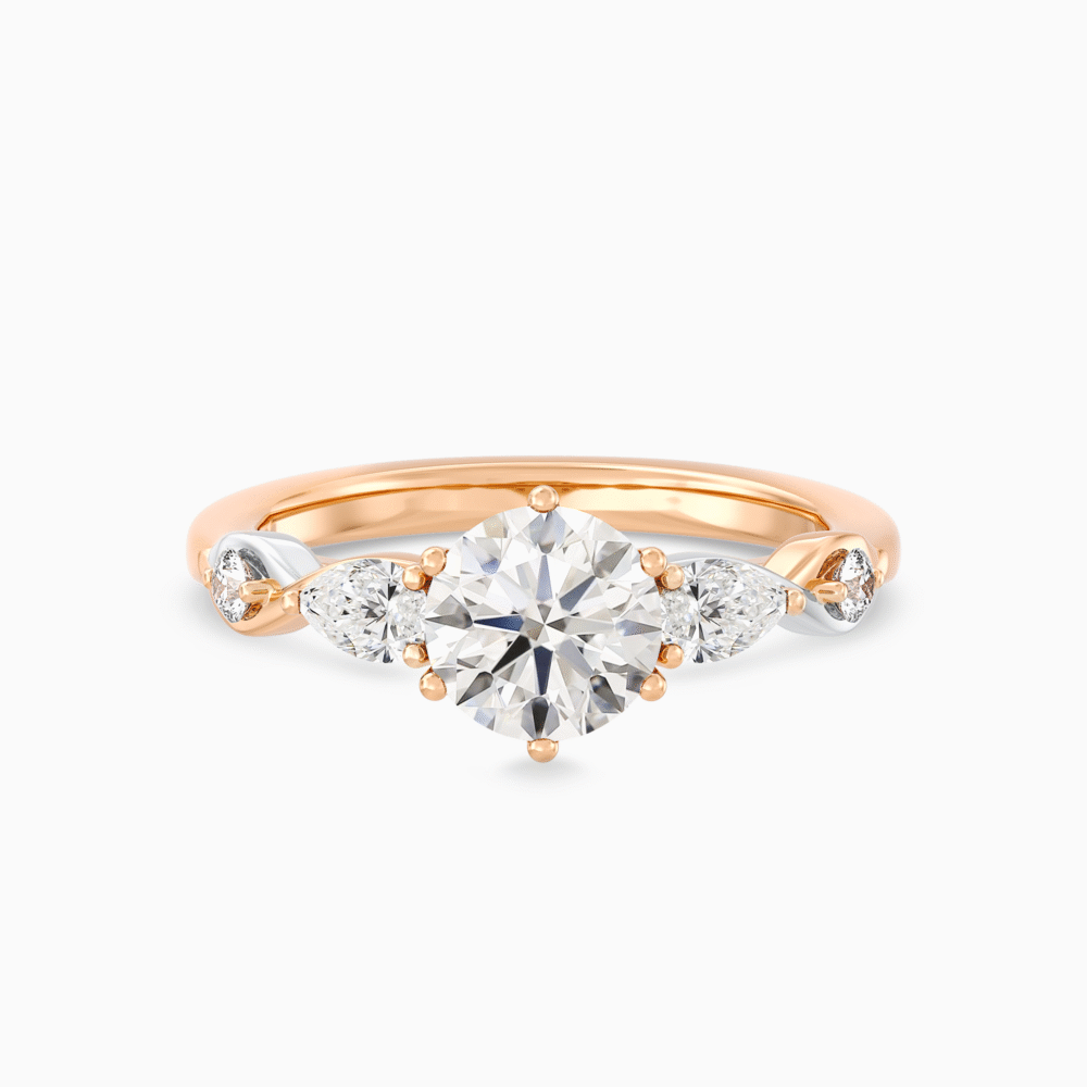 Two-Tone Twisted Band Diamond Ring