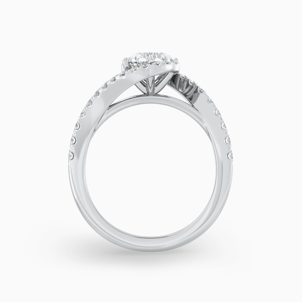 Bypass Style Diamond Ring with Accented Band 1