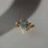Bypass Style Opal Ring with Diamond Accents