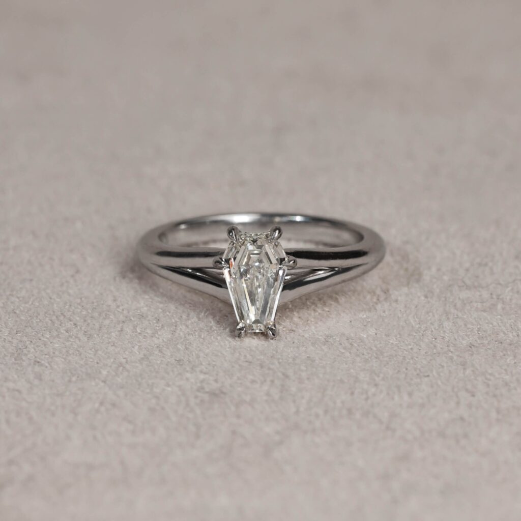 Coffin Cut Split Band Ring in white gold (1)