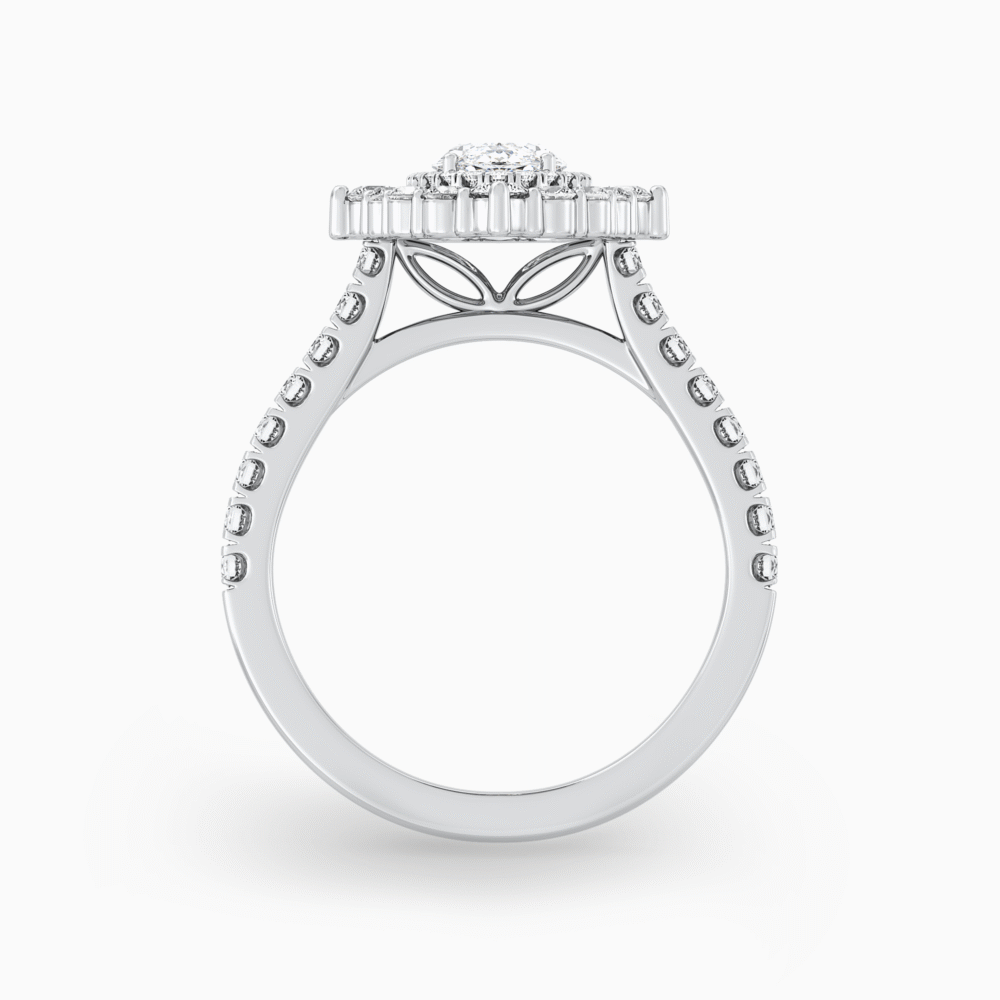 Double Halo Diamond Ring with Accented Band