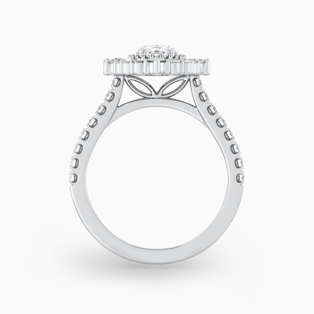 Double Halo Diamond Ring with Accented Band
