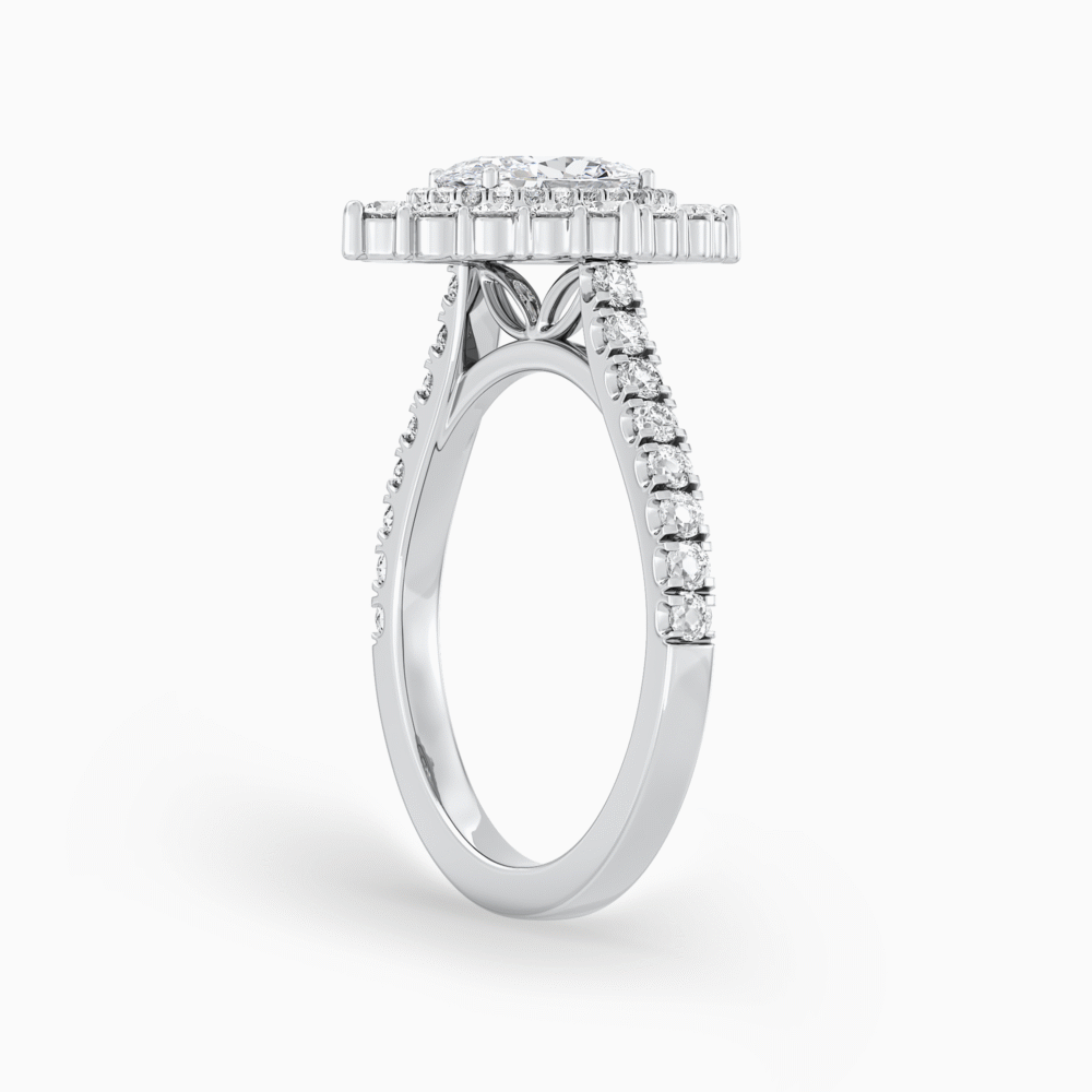 Double Halo Diamond Ring with Accented Band
