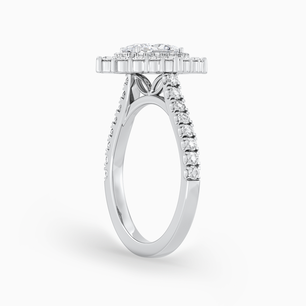 Double Halo Diamond Ring with Accented Band