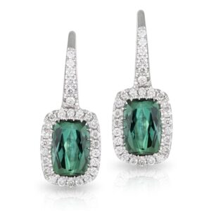 Green Tourmaline and Diamond Drops